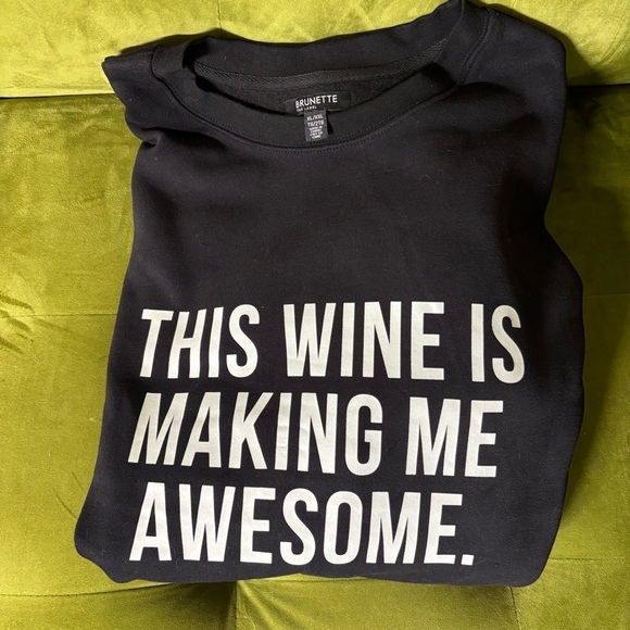 NWT Brunette the Label oversized XL/2XL crewneck black sweatshirt - Picture 5 of 10